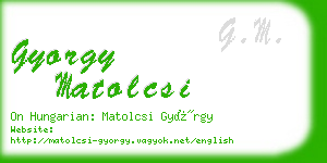 gyorgy matolcsi business card